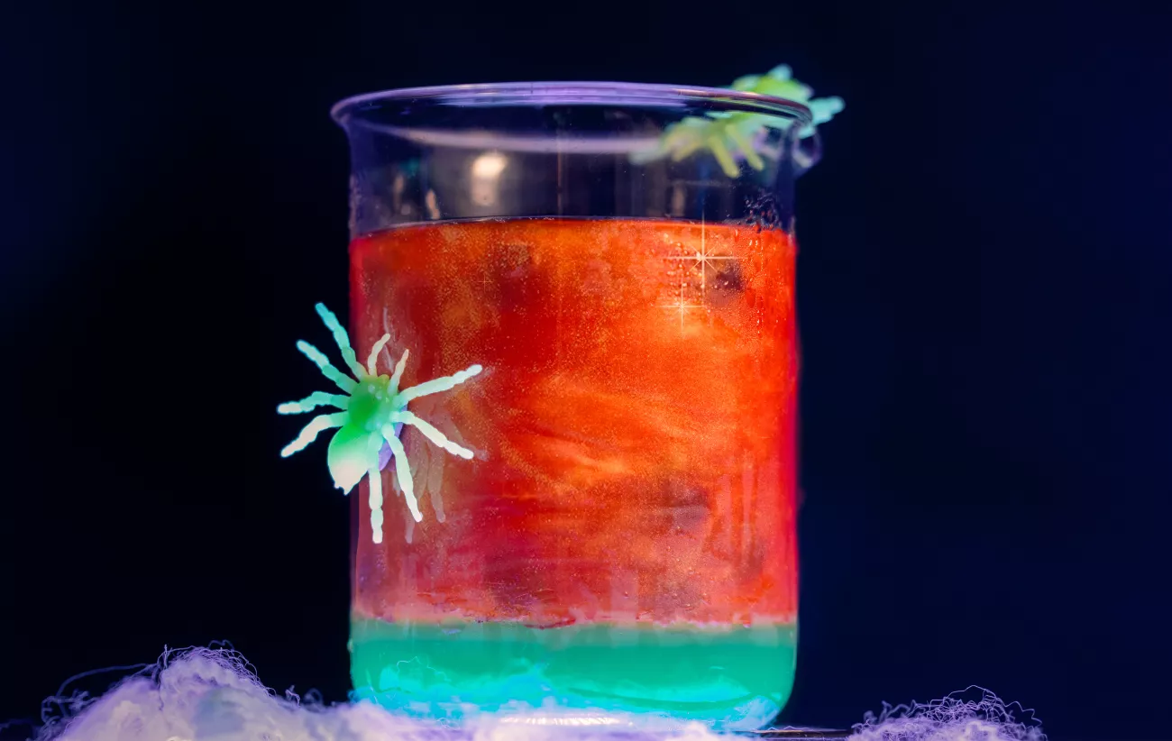 Spooky Peach, blueberry & lime bubble tea