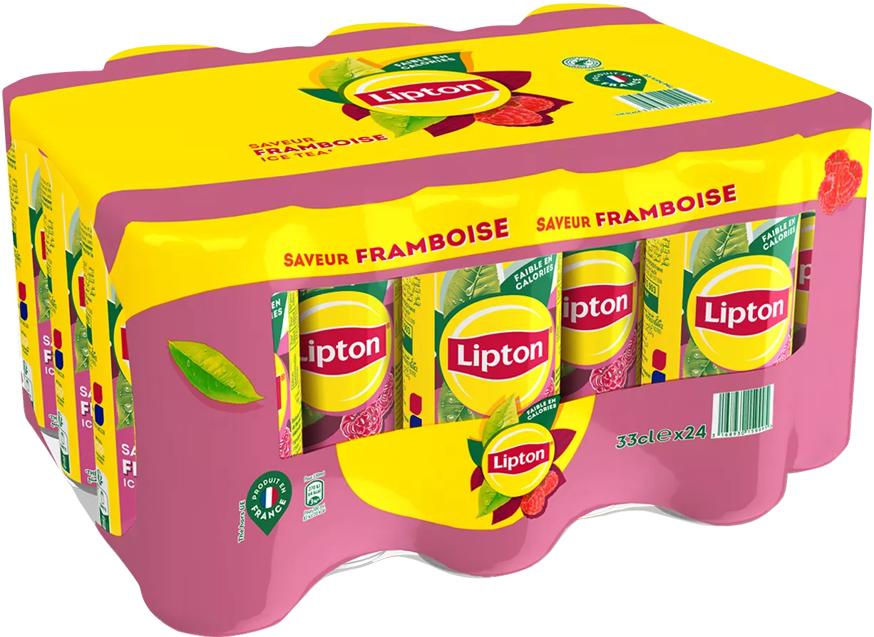 24 canettes 33cl de thé glacé lipton framboise