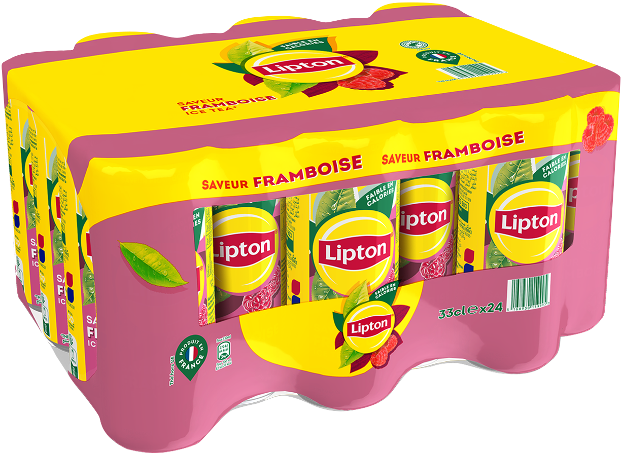 24 canettes 33cl de thé glacé lipton framboise